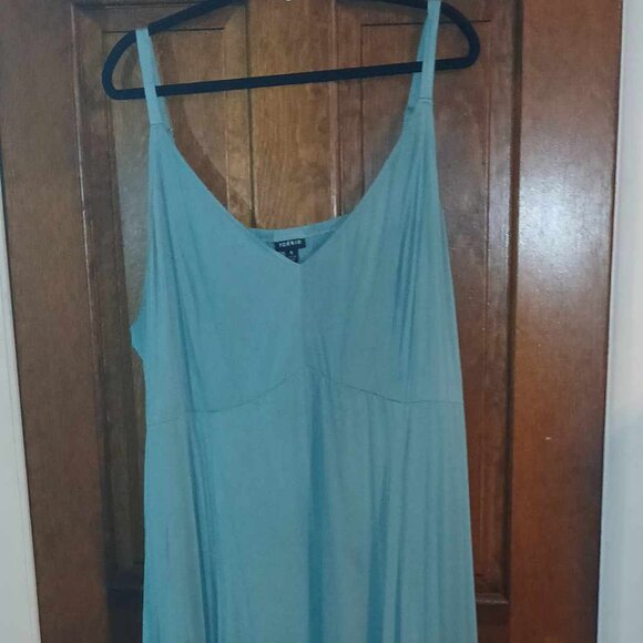 Torrid Tea Length Stretch Challis Trapeze Dress Teal Blue 5x LIKE NEW - Picture 3 of 6